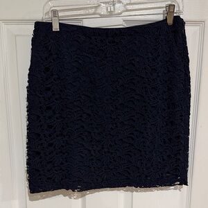 Banana Republic Dark Blue Lace Pencil Skirt